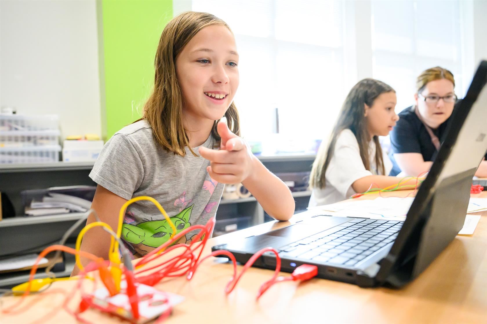 Girl on computer
